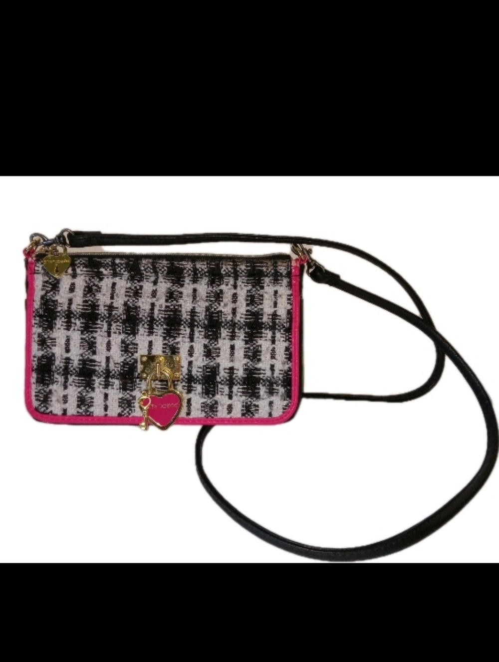 Betsey Johnson Tweed Crossbody Handbag